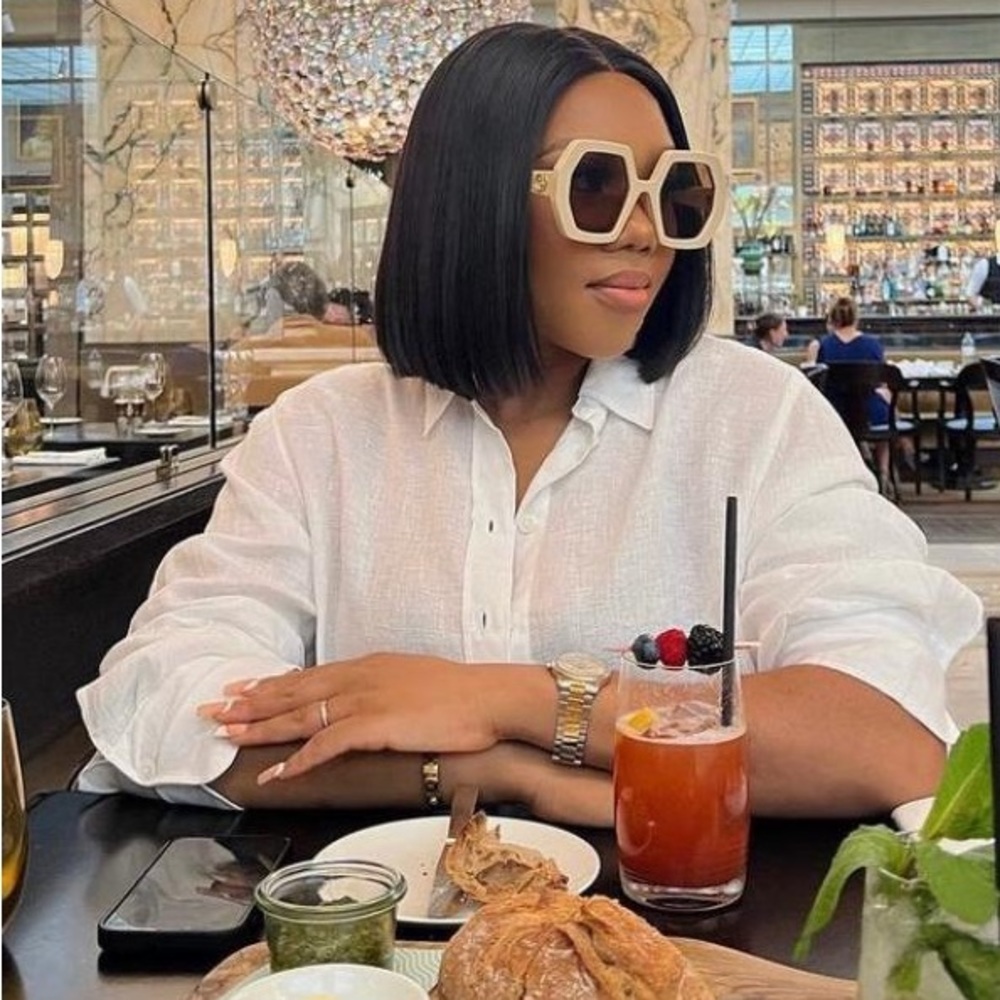 Gucci Ivory / Brown Gg0772s - 002 Oversized Billie Eilish Sunglasses - Picture 3 of 15